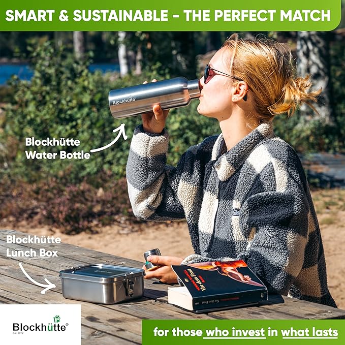 Blockhütte Thermos for Hot Food - 34 oz Vacuum Stainless Steel Thermal Lunch Box, Leakproof Soup Thermos, Wide Mouth Insulated Food Jar