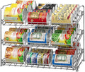 Simple Houseware Stackable Can Rack, Silver, Adjustable Plastic Dividers, Holds 36 Cans