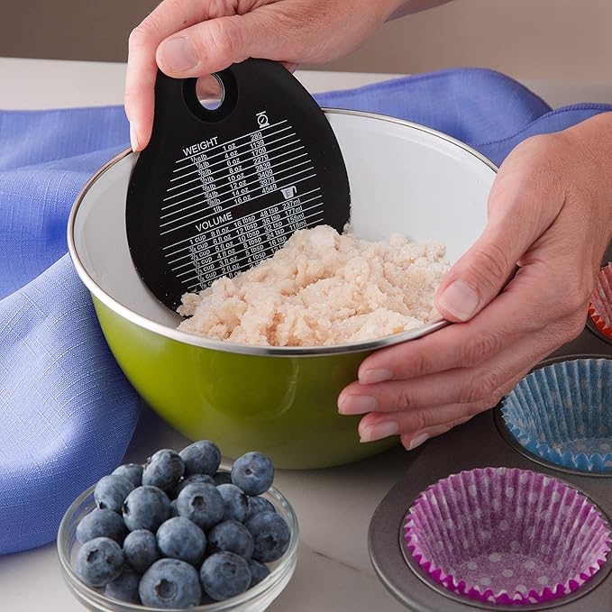 Spring Chef Dough Bench Scraper for Baking with Markings - Stainless Steel Kitchen Dough Cutter Tool with Bowl Pastry Scraper for Pizza, Bread, Pastries - Bench Knife - Dishwasher Safe - Black