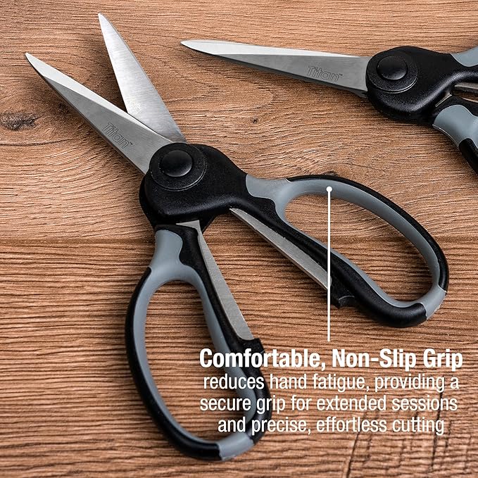 Titan Industrial Grade Heavy Duty Scissors Multipurpose Shears for Sewing and Crafting Durable Easy to Use Stainless Steel Blades with Comfortable Handles for Reliable Precision Cutting