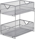 Mind Reader Accessory Organizer, Supply Storage, Makeup, Office, Kitchen, Metal Mesh, 8.25"L x 12.5"W x 12.5"H, Silver