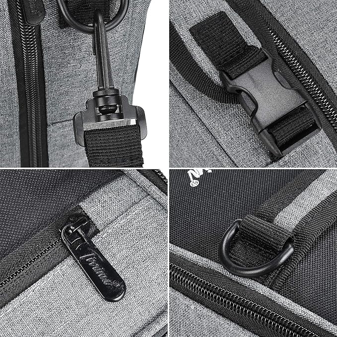 Tirrinia Expandable Insulated Lunch Bag for Men Women – Leakproof Reusable Cooler LunchBox for Kids & Adults with Shoulder Strap, Perfect for Work, School, Office, Travel,Dark Grey