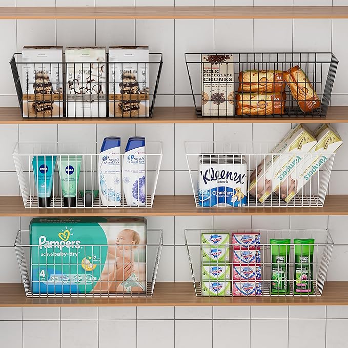 SANNO 15.7in Freezer Baskets Bins - Freezer Storage Containers Organizer for Office, Bathroom, Pantry