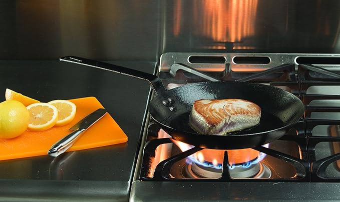 Lodge Manufacturing Company carbon steel skillet, 10-Inch, Black/Orange