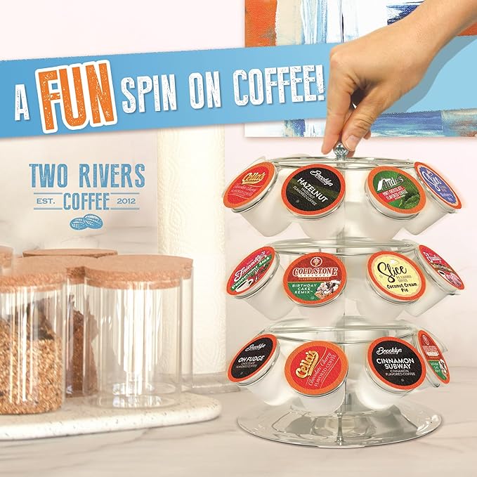 Two Rivers Coffee Pods Compatible with K Cup Brewers Including 2.0, Assorted Flavored Coffee 100 Count