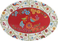 Bico Red Spring Bird Ceramic 16 inch Oval Platter, Microwave & Dishwasher Safe