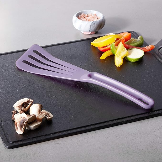 Mercer Culinary Hell's Tools Hi-Heat Slotted Spatula, 12 Inch x 3.5 Inch, Purple