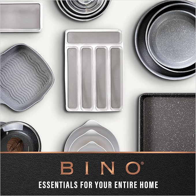 BINO | Plastic Storage Bins, Large | THE HANDLER COLLECTION | Multipurpose Organizer Bins | Kitchen Pantry Organizers and Storage | Clear Containers for Organizing Home | Freezer Organizer