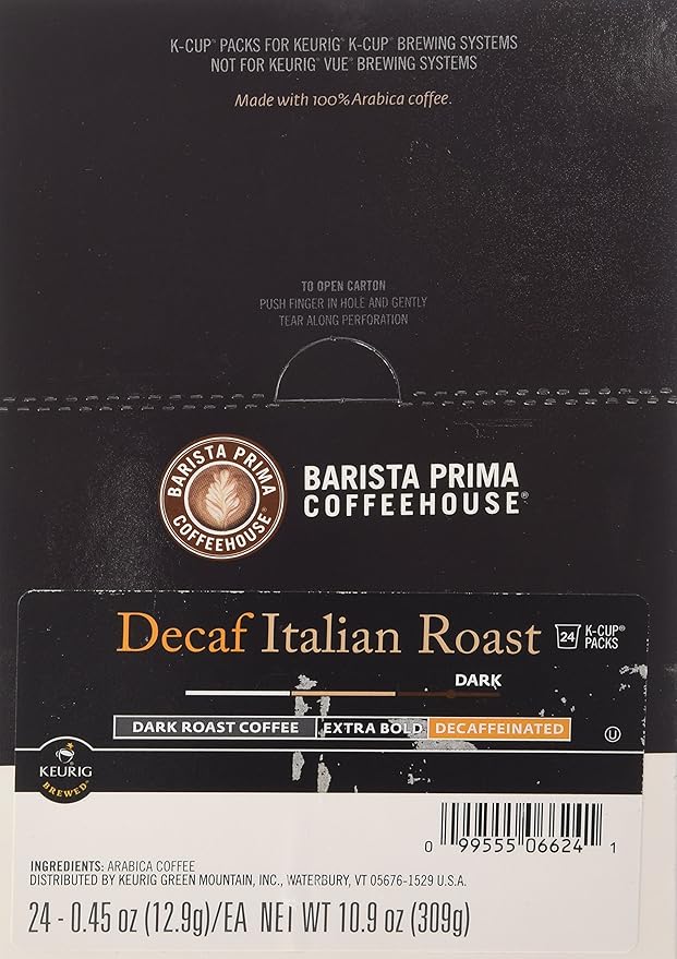 Barista Prima Decaf Italian Roast (2 Boxes of 24 K-Cups)