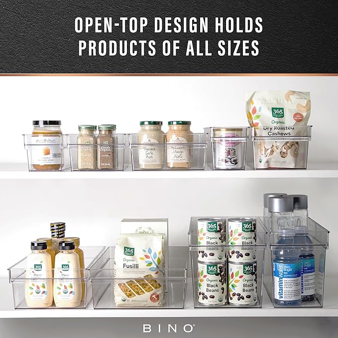 BINO | Plastic Storage Bins, X-Large | THE HANDLER COLLECTION | Multipurpose Organizer Bins | Kitchen Pantry Organizers and Storage | Clear Containers for Organizing Home | Freezer Organizer