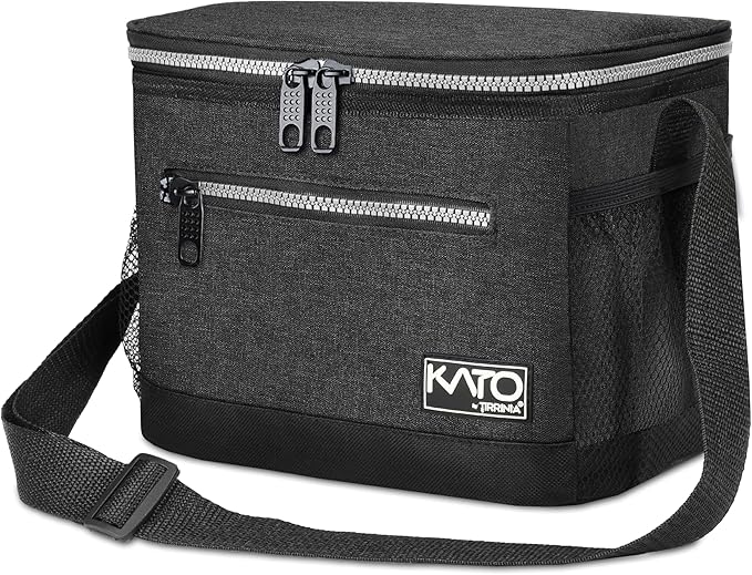Tirrinia Insulated Lunch Box for Men/Women, Leakproof Lunch Bag for School Work, Large Lunch Tote Kids Boys Girls Student Back to School, Soft Cooler Office Picnic Beach Camping for Adults, Charcoal