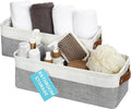 OrganiHaus Narrow Storage Bins 15x06in, Small Closet Bins for Shelves, Bathroom Storage Baskets for Shelves, Narrow Baskets, Fabric Organizer with Handles, Toilet Paper Organizer - 2 Pack, Gray