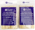 100 Count | KingSeal Natural Bamboo Wood Candy Apple Skewers, Sticks, 5.5 Inch x 6.5mm diameter, Blunt Point for Safety, Retail Pack - 2 Packs of 50 (100 Count)
