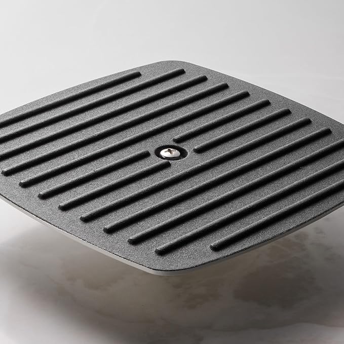 Tramontina Bestow Enameled Cast Iron Grill Pan with Press, 11-inch, Latte with Gold Knob