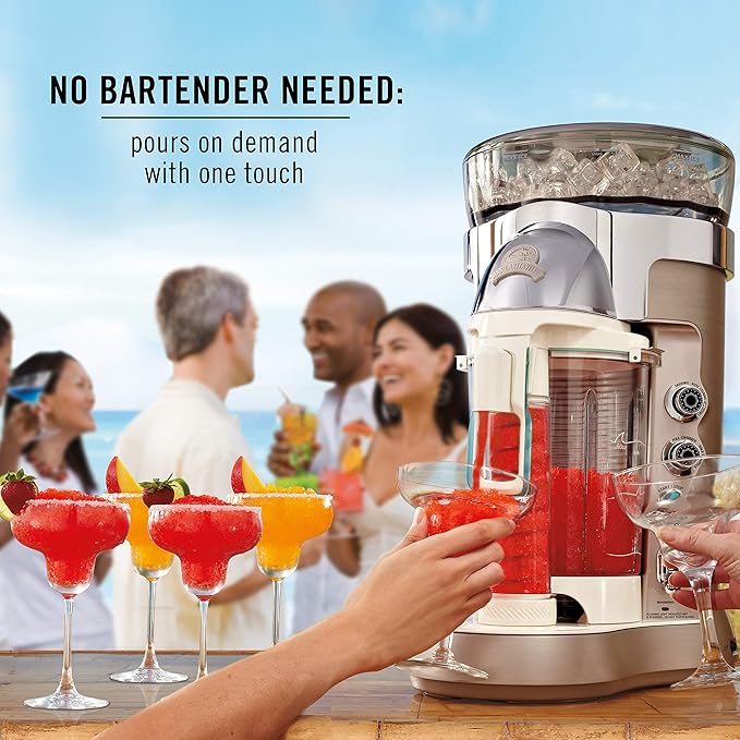 Margaritaville Bali Frozen Concoction Maker with Self-Dispensing Lever Automated Drink Mixer for Smoothies Margaritas Daiquiris and Colada 60 oz. Jar Gray