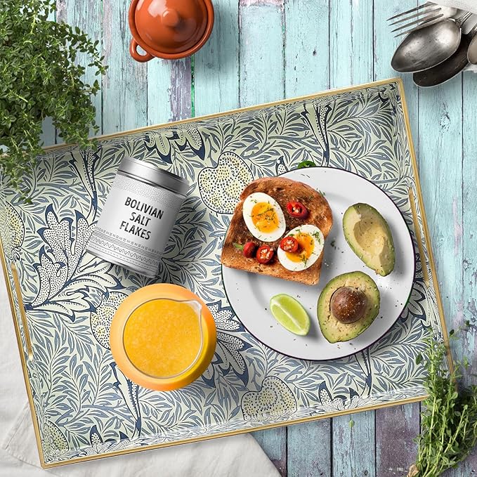 Rectangle Plastic Serving Tray with Handles, Elegant Decorative Tray for Coffee Table, Ottoman, Living Room, Kitchen, and Outdoor Use. 12"*16"*1.6" F