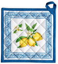 Maison d' Hermine Pot Holders 100% Cotton Heat Resistant Potholders 8" x 8" Hot Pads with Loop BBQ, Cooking, Baking, Grilling, Kitchen, Handling Hot Pans Spring/Summer (Pack of 1, Cedrat)