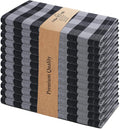Urban Villa Cotton Dinner Napkins Set of 12, Highly Absorbent Soft Premium Cloth Napkins 20x20 Inches, Hotel Quality Reusable & Washable Table Dinner Napkins for Home - (Grey/Black, Buffalo Checkerd)