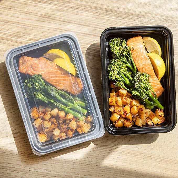 Igluu Meal Prep Containers Reusable (30 Pack) – Food Containers with Lids – Stackable, Microwave, Freezer & Dishwasher Safe – 28oz/828ml – 1 Compartment – BPA-Free