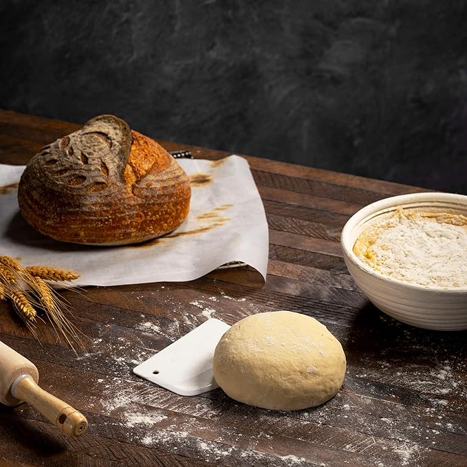 Banneton Bread Proofing Basket [Set of 2 ] Round 9 Inch Handmade Rattan Baskets and Liners for Sourdough