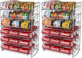 Atlantic Gravity-Fed Compact Double Canrack – Kitchen Organizer, Durable Steel Construction, Stackable or Side-by-Side, PN in Silver (Pack of 2)