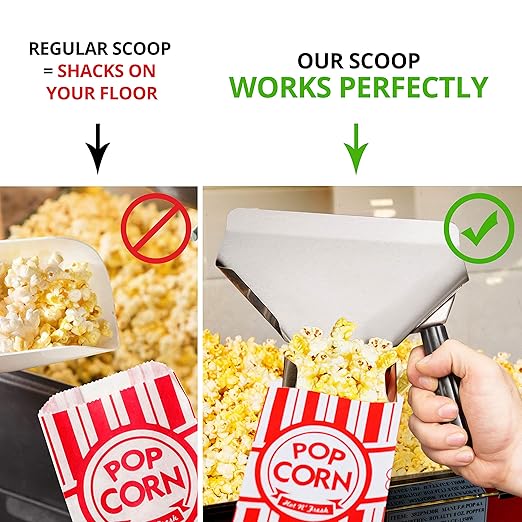 CUSINIUM Popcorn Scoop Right Handle and Medium Holes Dredge Set - Metal Popcorn Scooper - French Fry Scoop - No Seasonings/Consumables included