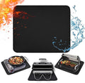 15 x 18 in Fireproof Grill Mats for Outdoor Tabletop Grill to Protect Your Grill Table - Heat Resistant Grill Table Mat - Waterproof & Oilproof BBQ Mat - Black (1mm)