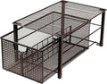Deco Brothers Stackable Pull Out Cabinet Sliding Basket with Dividers, Large, Bronze