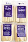 KingSeal Renewable Bamboo Heavy Duty Skewers, Sticks, 4.5 Inches x 3.8 mm diameter - 4 Bags of 100 Skewers (400 Count)