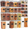 Skroam 32 PCS Airtight Food Storage Containers with Lids, Kitchen and Pantry Organizers and Storage, BPA Free, Plastic Food Storage Canisters for Flour, Sugar, and Cereal, Labels & Marker