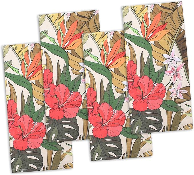 Urban Villa Kitchen Towels Set of 6 Hibiscus Print Kitchen Towels 20X30 Inches 100% Cotton Highly Absorbent Kitchen Towels Premium Quality Ultra Soft Mitered Corners KitchenTowels