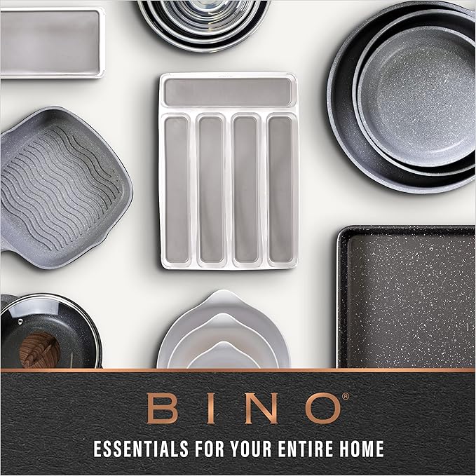 BINO | Plastic Organizer Bins, X-Large - 4 Pack | The SOHO Collection | Multi-Use Organizer Bins | Pantry & Freezer Bin | Plastic Storage Containers | Bin for Home & Kitchen Org