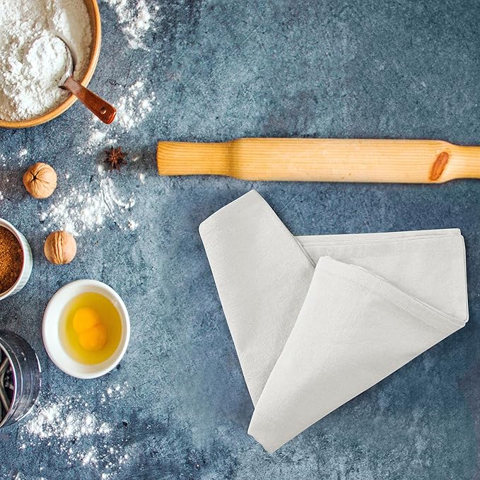 ROYALE LINENS Flour Sack Dish Towels - Kitchen Towel - Super Absorbent Flour Sack -100% Ring Spun Cotton -Tea Towels - for Embroidery, Cloth Diapers, Cheese Strainers (White - 33" X 38" Pack of 6)