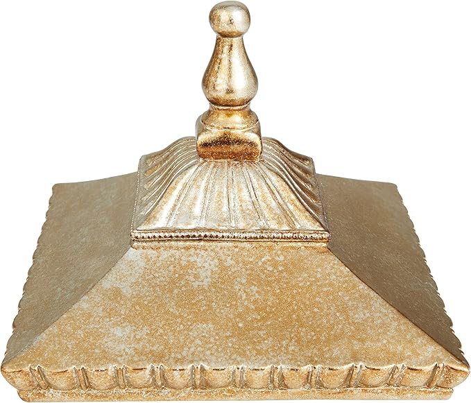 Deco 79 Polystone Solid Decorative Jars, 8" x 8" x 12", Gold