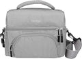 Bentgo Deluxe Lunch Bag - Durable and Insulated Lunch Tote with Zippered Outer Pocket, Internal Mesh Pocket, Padded & Adjustable Straps, & 2-Way Zippers - Fits Most Lunch Boxes (Gray)