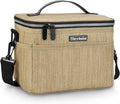 Tirrinia Insulated Lunch Bag for Women Men, Leakproof Lunch Box Containers for Adult, Work, School, Soft Lunchbox for Kids,Boys, Adult Cooler Bag for Picnic Hiking Beach,Khaki