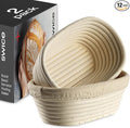 Bread Banneton Proofing Basket [Set of 2] Oval 10x6 Inch Sourdough Rising Baskets with Liner