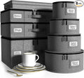 Sorbus China Storage Containers Hard Shell - Glass & Dish Storage Containers for Transport, Moving, Party - 8 Pc Stackable Plate Storage Set for Dinnerware, Mugs, Cups - Felt Plate Protectors Included