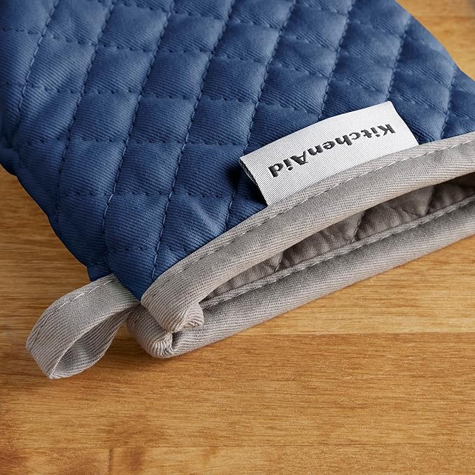 KitchenAid Asteroid Mini Oven Mitt Set, 5.5"x8", Blue Willow, 2 Piece