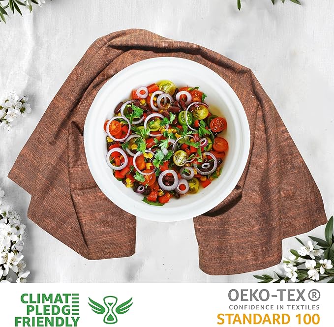 Urban Villa Halloween Kitchen Towels Black/Orange Dish Towels 100% Cotton Highly Absorbent Kitchen Towels Set of 6 20"x30" Chambray Quick Drying Dish Cloths & Dish Towels with Hanging Loop Tea Towels
