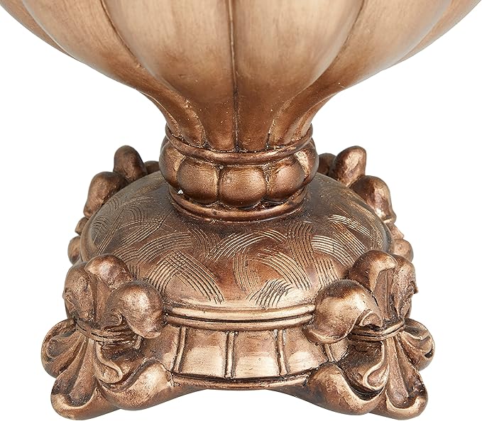 Deco 79 Polystone Solid Decorative Jars, 12" x 8" x 13", Bronze