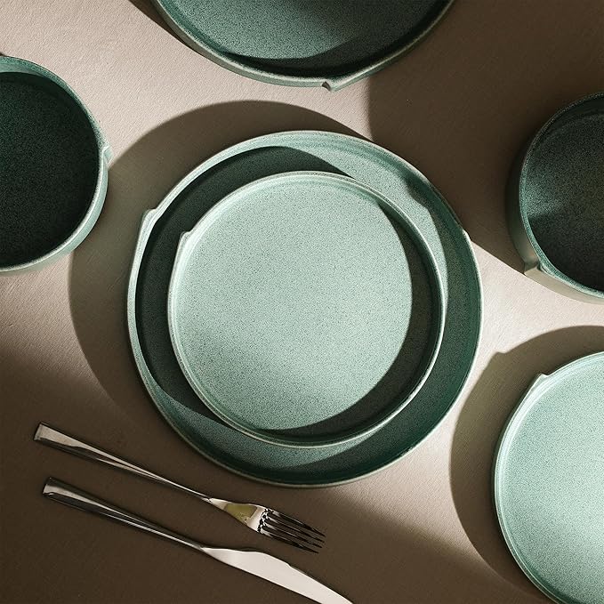 Stone Lain Bao 4-Piece Salad Plate Set Stoneware, Green