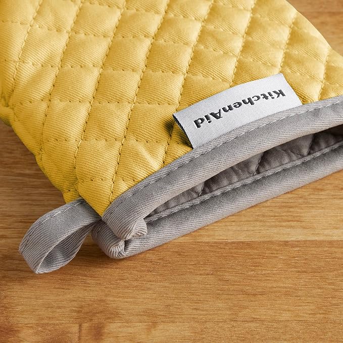 KitchenAid Asteroid Mini Oven Mitt Set, 5.5"x8", Buttercup Yellow, 2 Piece