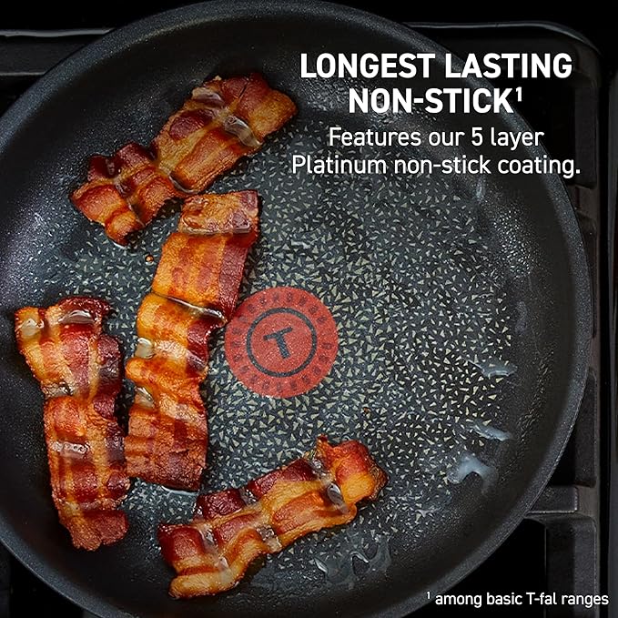 T-fal Ingenio Expertise Non Stick Cookware Set 14 Piece, Induction, Oven Broiler Safe 500F, Detachable/Removable Handle, Kitchen, Cookware, Pots and Pans, RV, Camping, Fry Pans, Dishwasher Safe, Gray