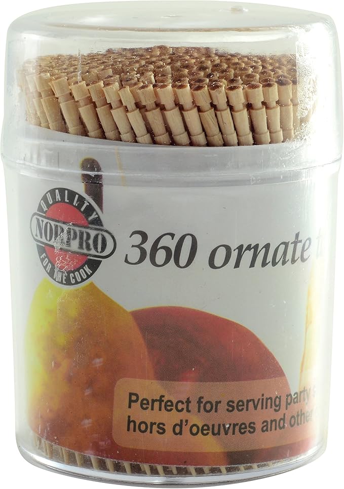Norpro Ornate Wood Toothpicks, 360 pieces