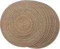 FunWheat Round Braided Placemats Set of 8 Place mats for Dining Tables Woven Heat Resistant Table Mats 15 inch for Fall (E Brown, 8pcs)