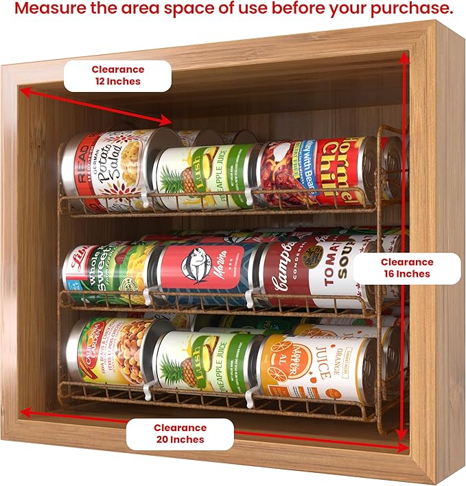 Utopia Kitchen Can Organizer for Pantry, Storage Rack Organizer, Stackable Can Organizer, Can Pantry Organizers and Storage for Cans, Holds up to 36 Cans for Kitchen, Cabinet, or Pantry (Antique Gold)