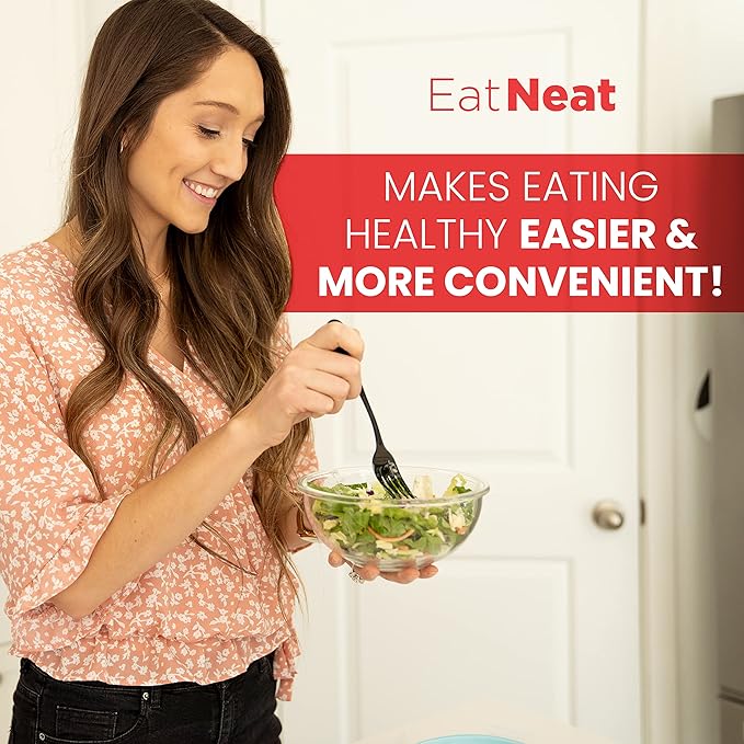 EatNeat 5‑Piece Glass Food Storage Bowl Set with Locking Lids – Airtight, Nesting, Stackable Bowls – Oven, Microwave Safe – Great Gift for Meal Prep, Salads, Leftovers, Baking & Cooking