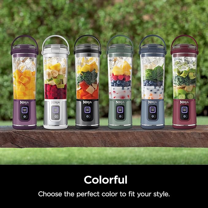 Ninja BC151EM Blast Portable Blender, Cordless, 18oz. Vessel, Personal Blender-for Shakes & Smoothies, BPA Free, Leakproof-Lid & Sip Spout, USB-C Rechargeable, Dishwasher Safe Parts, Forest Green
