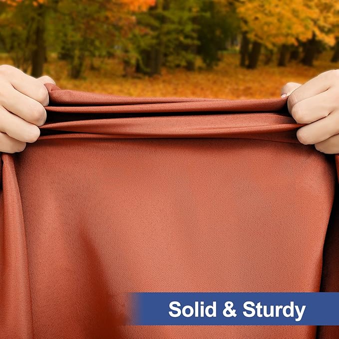 homing Rectangle Table Cloth Cover, Waterproof Polyester Elastic Fitted Tablecloth, Fits for 8 Foot Folding Tables, Washable Table Protector for Fall, Thanksgiving, Harvest Party (Rust, 30" x 96")